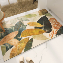 Leather waterproof speed dry anti-slip toilet toilet bathroom doormat floor mat Soft foot cushion easy to clean into the doormat