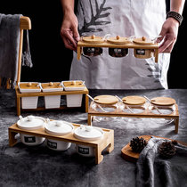 Household ceramic seasoning box set glass seasoning jar combination set seasoning salt Jar Kitchen supplies seasoning bottle jar