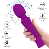 Iman massage stick female masturbation silicone coated waterproof strong earthquake AV stick 8 frequency 5 speed magnetic charging sexual products HX