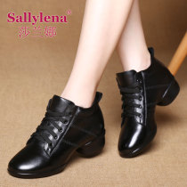 Salana Square dance womens shoes medium heel spring and Autumn dance shoes Adult leather soft-soled dance shoes Sailor dance shoes