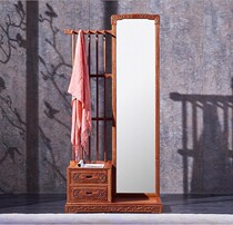 Mahogany Furniture bedroom fitting mirror hedgehog red sandalwood new Chinese floor mirror full length mirror full length mirror dressing mirror coat holder