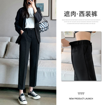 Black Western Dress Pants Woman Summer Thin height waist display slim 90% Straight tube Smoke Tubes Pants Casual Loose Kharen Pants