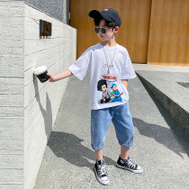 Childrens clothing boys summer clothes set Net red fashionable foreign boy children 2021 new summer clothes handsome tide