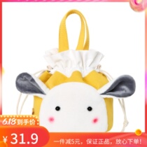 Three-color Patches Small crowddesign Superfire chic son Pouch Slanted Satchel Pure color Canvas Bag Small bucket Bucket Bag