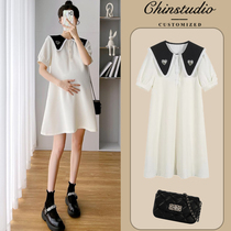 Pregnant woman summer dress dress surges dress Chauma 2022 new summer money small surrogacy Mom Summer loose short sleeve dress child