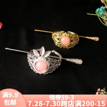 New product debut Ancient style hair ornaments Hanfu jewelry headdress Hairpin hair crown Gold step-swaying costume hair bundle Mens and womens suits