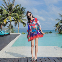 Small breasts gather Korean Beach ins Wind swimsuit women sexy split skirt style four-piece set slim swimsuit