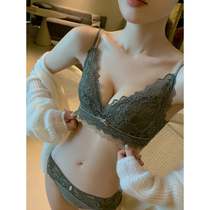 Beauty back underwear women gather no steel ring display small bra on the upper support anti-sagging milk sexy lace bra set