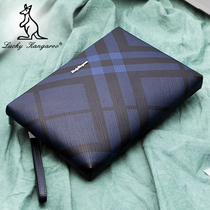 LUCKY KANGAROO mens handbag large capacity clutch business fashion leather bag mens bag envelope bag tide