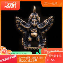 Tantric instruments Nepal handmade pure copper gilt gold big Peng golden winged bird protector