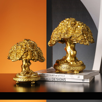 Creative golden hair tree ornaments modern home living room wine cabinet TV cabinet decorations office desktop furnishings