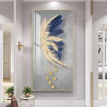 Entryway Decorative Painting Vertical Nordic Atmospheric Staircase Hanging Painting Modern Minimalist Hallway End Feather Mural