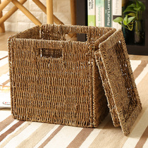 Constant high foldable straw woven containing basket storage frame debris basket containing large containing basket