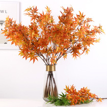 Simulation maple leaf red maple leaf simulation green plant leaves Simulation maple twig red wedding decoration fake branch
