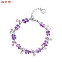 Stone charm broadcast synthetic amethyst bracelet hand string female Valentines Day gift to girlfriend