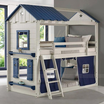 Tree House Bed Double Children Tree House Bed Teenage Bed Boy Modern Simple Wood Upper and Lower Bed High Bottom Bed