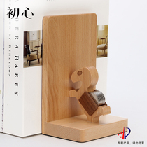 First heart creative solid wood office Book clip European style book block Nordic simple student book stand book shelf set by ornaments girl heart cute bookshelf children bookshelf picture book rack telescopic folding book clip