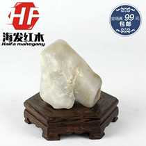 Special price chicken wing Wood hexagonal base purple sand pot teapot strange stone jade base crafts ornaments base solid wood support