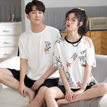 Lovers pyjamas women 2021 Summer pure cotton short sleeve shorts casual outwear for mens home Two suits