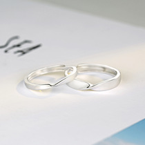 S925 sterling silver to give girlfriend birthday gift Mobius ring couple pair ring for men and women