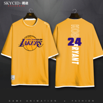 Kobe Commemorative T-shirt Los Angeles Lakers James 23 Kobe retired No. 24 mens and womens short-sleeved clothes T-shirt