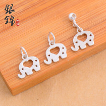 925 Sterling silver DIY accessories Heart-shaped Elephant Pendant Baby Elephant pendant Red rope bracelet Handmade string bead jewelry material