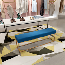 Shoe stool at home door storage shoe shop wear shoe cabinet Nordic bed long strip iron rest simple storage stool