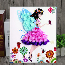 Childrens handmade material pack DIY flower painting with photo frame Kindergarten handmade puzzle creative paste painting
