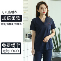 Hand wash suit split set short sleeve cotton operating room isolation doctors clothing for men and women long sleeve summer beautician brush hand clothes