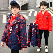 Boys' padded cotton coat winter outdoor cotton coat 2022 new Western style big children's thick cotton clothes Korean style trendy brand