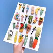 Plush hairclip Korean edge clip girl banghai clip ins Net red cute clip hairpin color female headdress