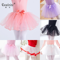 Children dance half-body dress girl ballet dancer dress Korean version tennis dress rehearswarm short dress girl dancing fluffy dress
