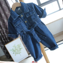 2022 Spring childrens wear baby overalls jumpsuit baby Korean version of conjoined ha clothes children climbing clothes out of clothing 737