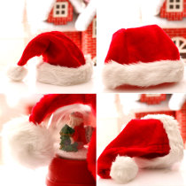 Santa Claus hat adult Christmas hat children plush hat short headdress Christmas event party decoration