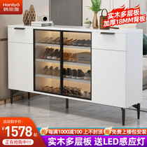 Willstyle Light Lavish Glass Shoe Cabinet Home Doorway Large Capacity Hyun Close Cabinet Brief Modern Solid Wood Balcony Lockers