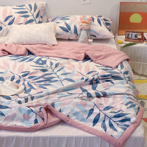 Summer cool quilt single double dormitory cotton thin summer quilt spring and autumn cotton air conditioner children can wash machine