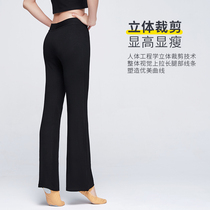 Dance pants female spring micro horn practice pants black straight aerobics yoga pants dancing slim undercover shape pants