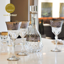 Italy imported TIMON handmade crystal glass pink purple whisky wine wine wine champagne glass champagne glass gift gift gift