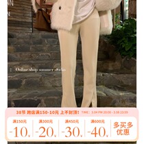 Summer Home 2021 Autumn Winter New Open Fork Light Core Suede Micro Horn Casual Pants Woman Thickened Pants Design Sensation