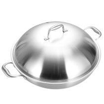 304 binaural stainless steel honeycomb non-stick pan non-cigarette pot with lid wok 40CM stir fried vegetable fried soup pot home