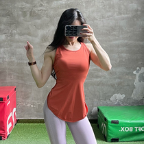 Sports vest womens summer wear mid-length beauty back quick-dry gym running training sleeveless yoga jacket