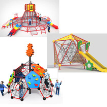 Outdoor Large Climbing Net Combined Nursery School District Park Climbing Frame Multifunctional Physical Fitness Training Climbing Net Rock Climbing