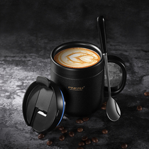 Stainless steel coffee cup Thermos cup Mens and womens mugs with lid spoon custom logo office water cup Household