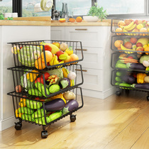 Kitchen vegetable shelf floor multi-layer shelf fruit household vegetable storage basket vegetable basket rack