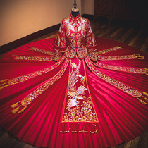 Xiuhe dress bride 2021 new Chinese wedding dress wedding dress Female show kimono dragon and phoenix coat summer Wo dress wedding dress