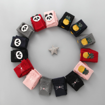 19 years of autumn and winter new velvet leggings female baby 0-1-2-3-year-old knitted cotton childrens wild pants