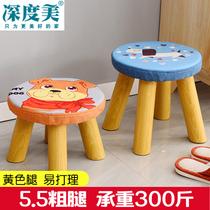 Solid wood changing shoes stool Fashion wearing shoes stool Creative Square Stool Cloth small stool Sofa Stool table Bench Domestic Short Stool