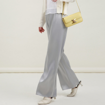 NZ Japan Imports Water Moisturizing Double Satin Three Acetate High Waist Display Slim Loose Straight Barrel Broadlegged Pants Woman Pituitary Air Pants