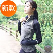 Yoga clothes womens autumn and winter new fitness jacket Korean version of the speed a dry plus size tight stand-up collar fitness sports top