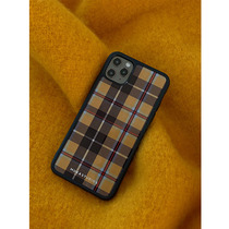 MOKA original design 2021 new small crowdsourced retro lattice 13promax mobile phone shell 12 all-bag soft shell XS